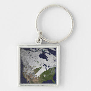 Winter Snow Cover in the Northern Hemisphere Keychain