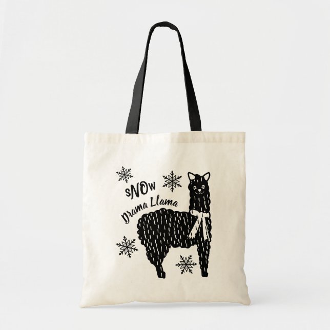Winter Snow Dama Llama Tote Bag (Front)
