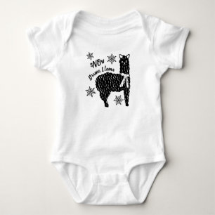 Winter Snow Drama Llama Baby Bodysuit