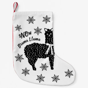 Winter Snow Drama Llama Small Christmas Stocking