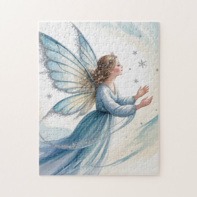 Winter Snow Fairy Watercolor Art  Jigsaw Puzzle (Vertical)