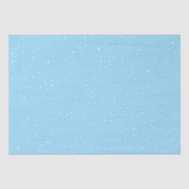Winter Snow Flakes on Blue Tissue Paper (Front)