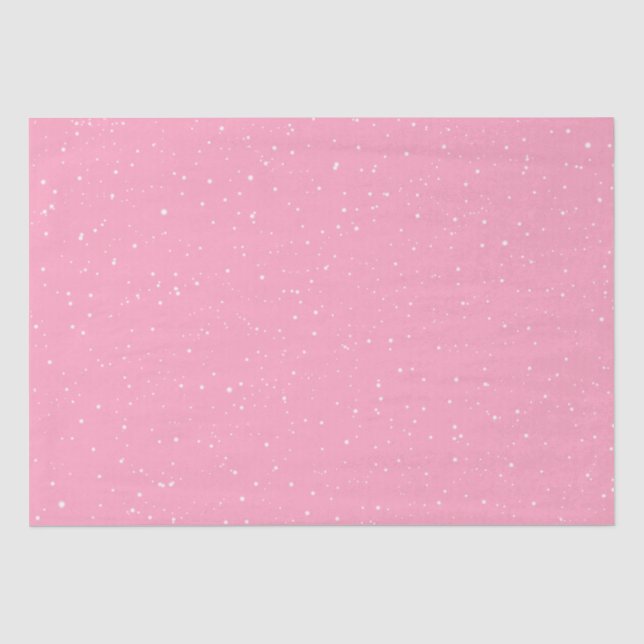 Winter Snow Flakes on Pink Tissue Paper (Front)