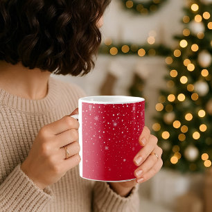 Winter snow flakes red COFFEE MUG