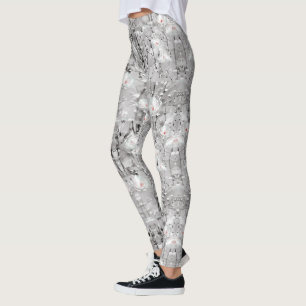 Winter Snow Flower Pattern Leggings