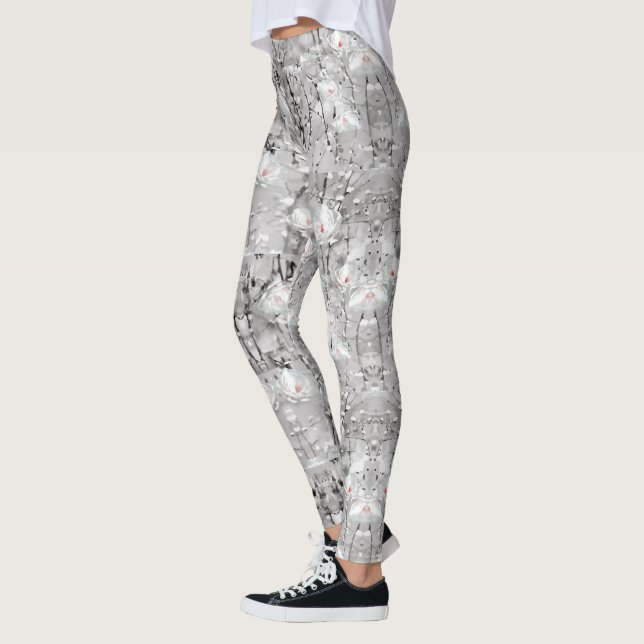 Winter Snow Flower Pattern Leggings (Left)