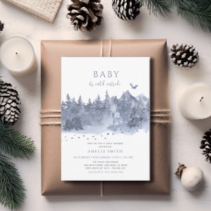 Winter Snow Forest Baby It's Cold Outside Invitation