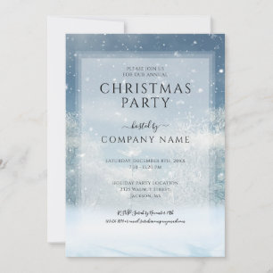 Winter Snow Forest Corporate Holiday Party Invitation