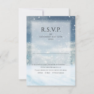 Winter Snow Forest Wedding RSVP Card