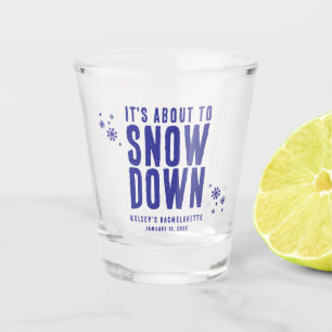 Winter Snow Funny Bachelorette Party Blue Shot Glass