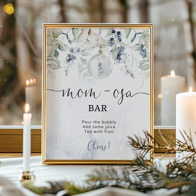 Winter snow gender neutral mom-osa bar poster (Creator Uploaded)