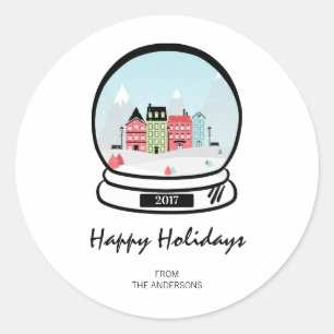 Winter Snow Globe Holiday Sticker