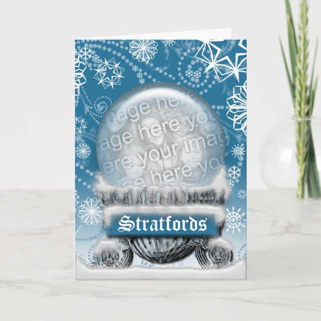 Winter Snow Globe Photo Template Blank Inside (Front)