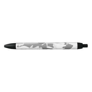 Winter Snow Grey Camouflage, Military, Army Black Ink Pen
