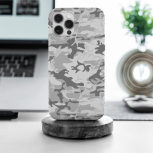 Winter Snow Grey Camouflage, Military, Army iPhone 15 Pro Max Case