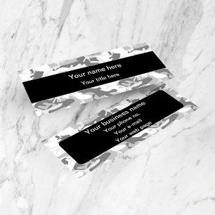 Winter Snow Grey Camouflage, Military, Army Mini Business Card