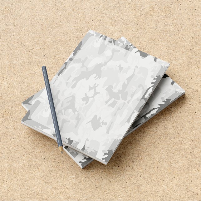 Winter Snow Grey Camouflage, Military, Army Notepad (Creator Uploaded)