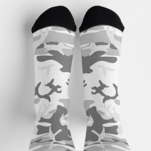 Winter Snow Grey Camouflage, Military, Army Socks