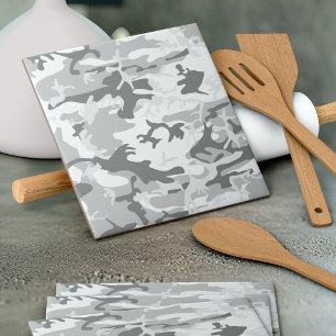 Winter Snow Grey Camouflage, Military, Army Tile