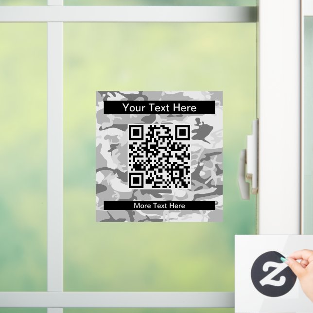 Winter Snow Grey Camouflage, Military, Army Window Cling (Home)