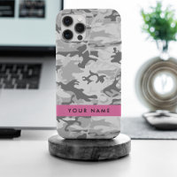 Winter Snow Grey Camouflage Your name Personalize