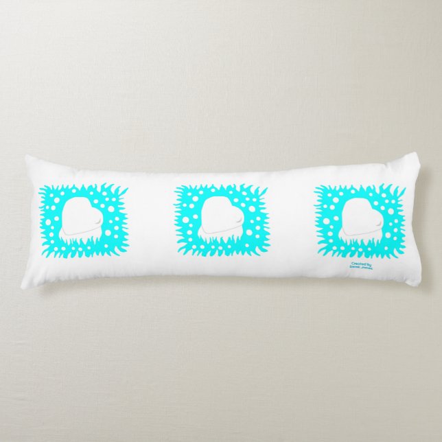 Winter Snow Heart Body Pillow (Front)