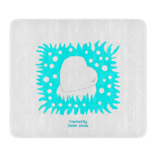 Winter Snow Heart Cutting Board 15.2 cm x 17.8 cm