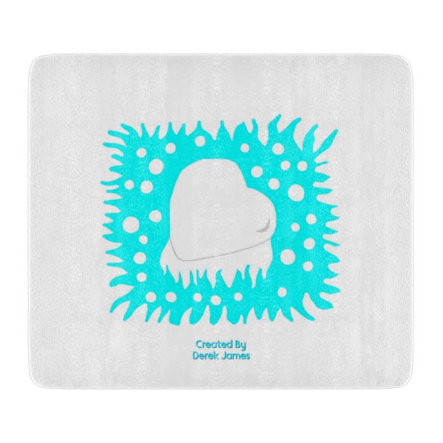 Winter Snow Heart Cutting Board 15.2 cm x 17.8 cm (Front)