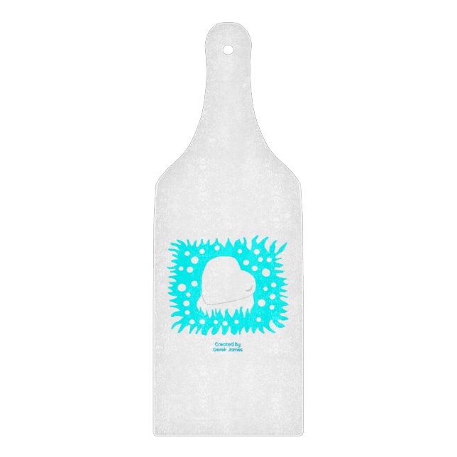 Winter Snow Heart Cutting Board Paddle (Front)