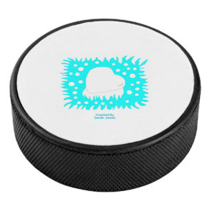 Winter Snow Heart Hockey Puck