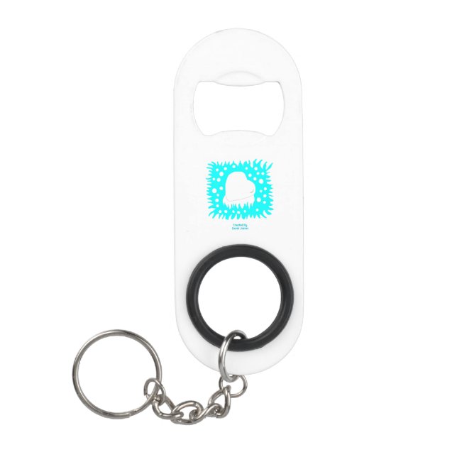 Winter Snow Heart Keychain Bottle Opener (Front)