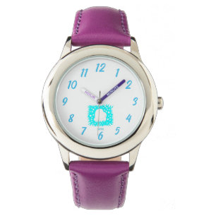 Winter Snow Heart Kids Purple Leather Watch