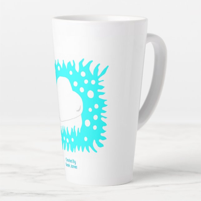 Winter Snow Heart Large Latte Mug (Right Angle)