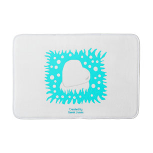 Winter Snow Heart Medium Bath Mat