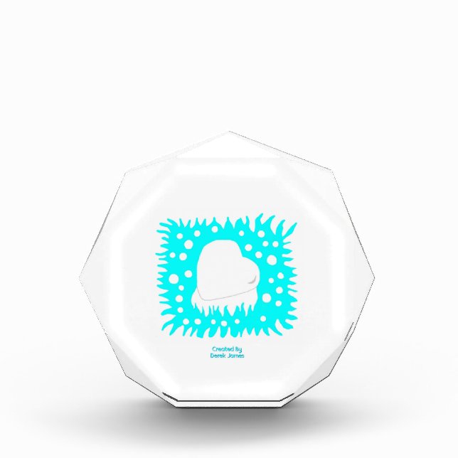 Winter Snow Heart Octagonal Photo Block (Front)