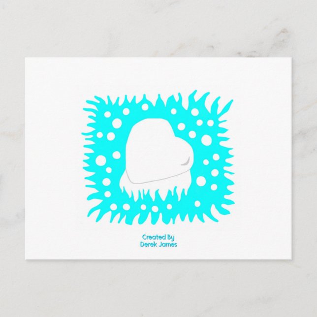 Winter Snow Heart Postcard (Front)