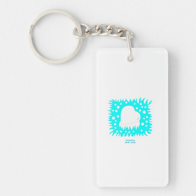 Winter Snow Heart Rectangle Keychain (Front)