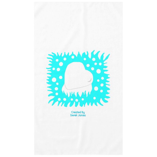 Winter Snow Heart Tablecloth (Front)