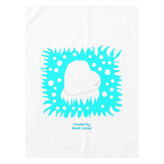 Winter Snow Heart Tablecloth (Front)