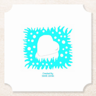 Winter Snow Heart Ticket Paper Coaster
