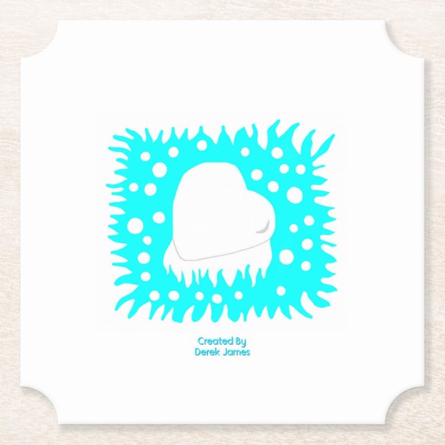 Winter Snow Heart Ticket Paper Coaster (Front)