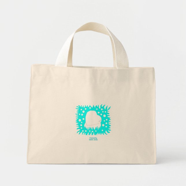 Winter Snow Heart Tiny Tote Bag (Front)
