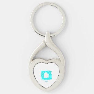 Winter Snow Heart Twisted Heart Keychain