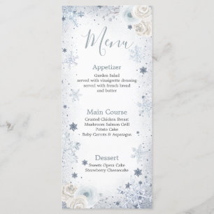 Winter Snow in Love Snowflake Bridal Shower Menu