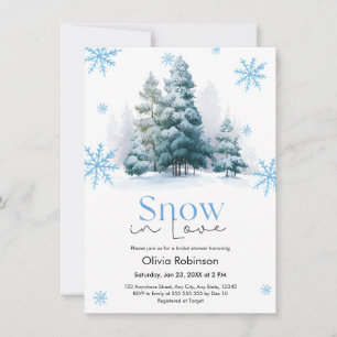 Winter Snow in Love Snowflakes Bridal Shower  Invitation
