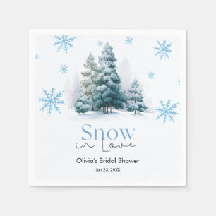 Winter Snow in Love Snowflakes Bridal Shower Napkin