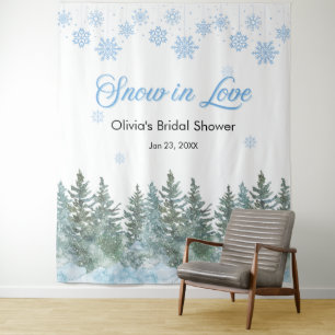 Winter Snow in Love Snowflakes Bridal Shower  Tapestry