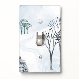 Winter Snow Landscape Art Light Switch Cover
