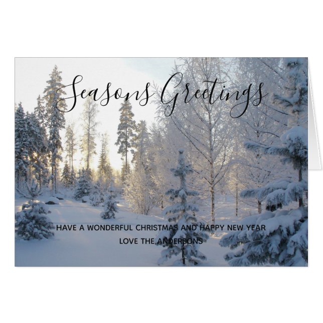 Winter Snow Landscape Christmas Photo Personalized (Front Horizontal)