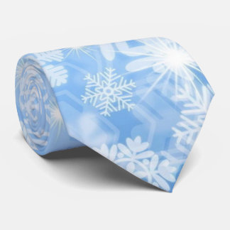Winter Snow Light Blue Men's Gift Neck Tie